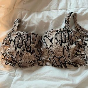 Snake pattern bikini top